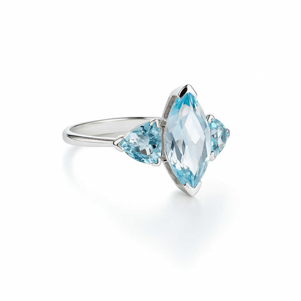 Sky Blue Topaz Marquise Ring
