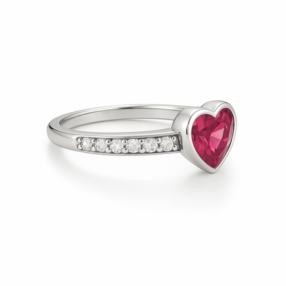 Pink Heart Sapphire Ring