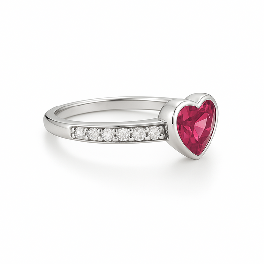 Pink Heart Sapphire Ring
