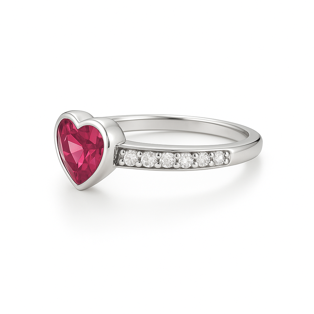 Pink Heart Sapphire Ring