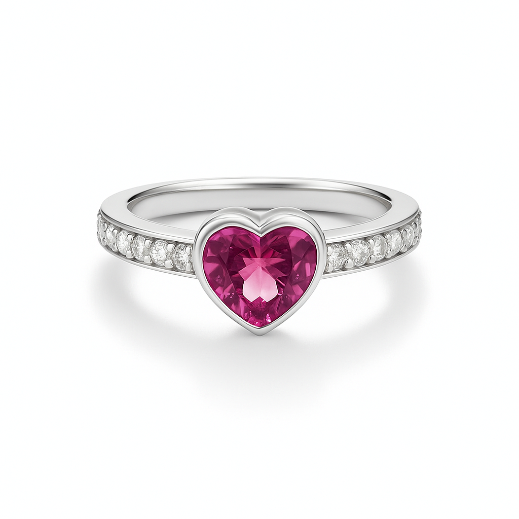 Pink Heart Sapphire Ring
