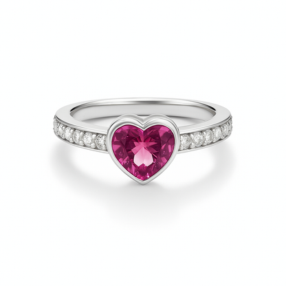 Pink Heart Sapphire Ring