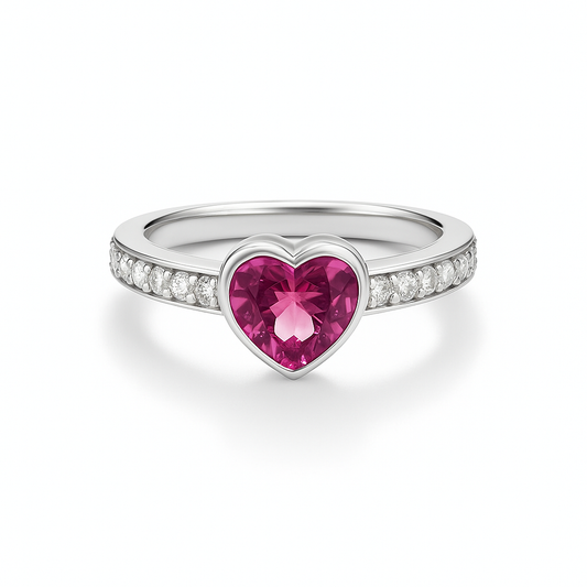 Pink Heart Sapphire Ring