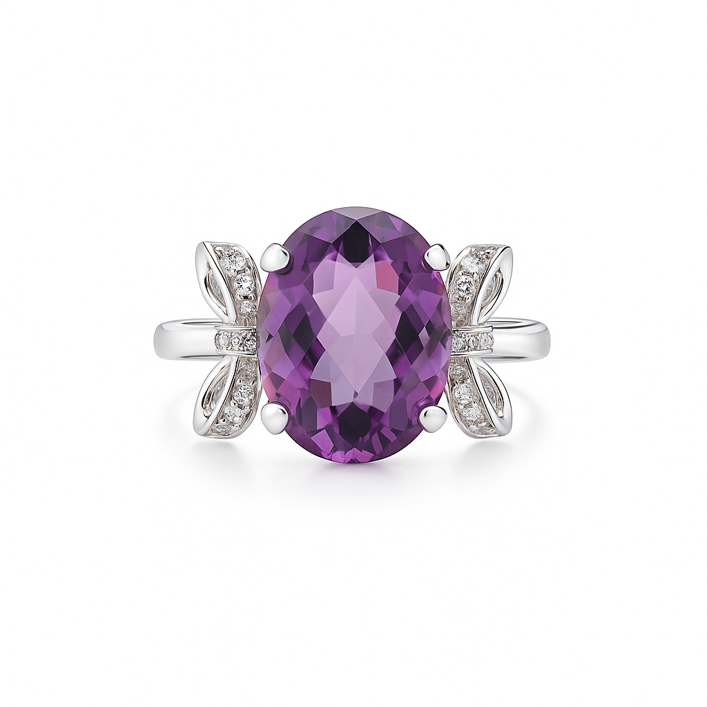 Amethyst Bow Ring