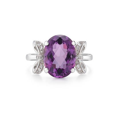 Amethyst Bow Ring