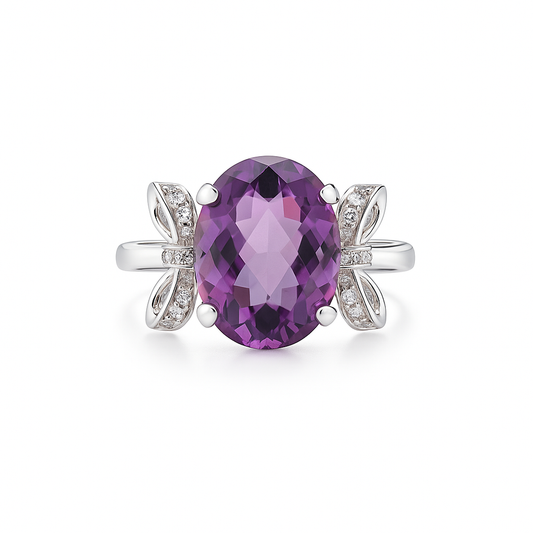 Amethyst Bow Ring
