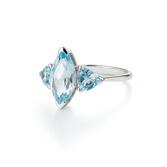 Sky Blue Topaz Marquise Ring