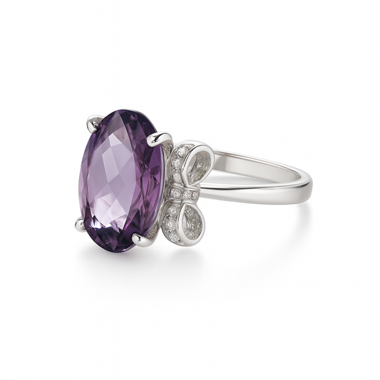Amethyst Bow Ring