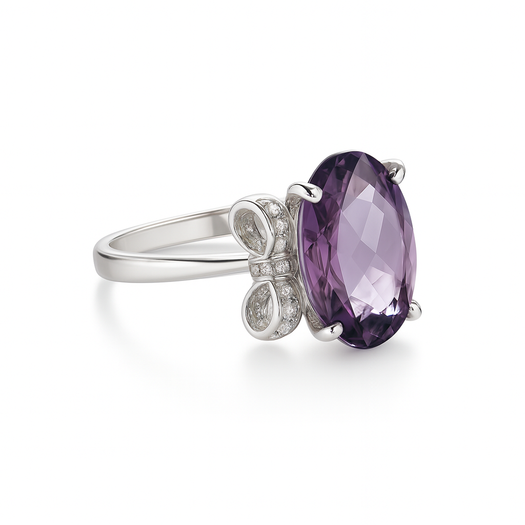 Amethyst Bow Ring