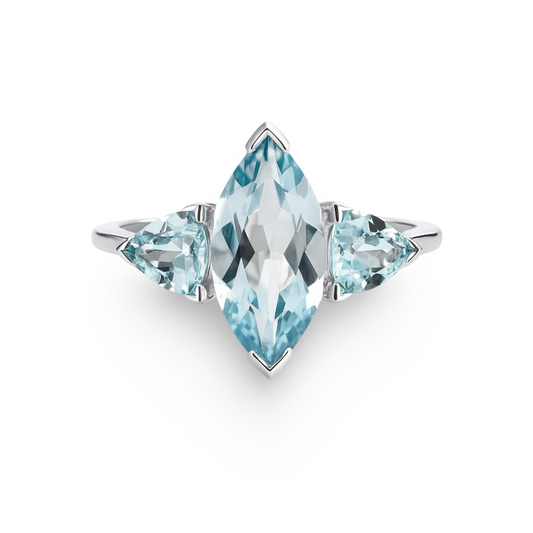 Sky Blue Topaz Marquise Ring